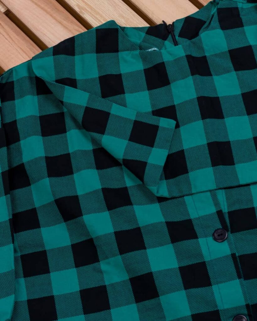 مانتو کتان چهارخونه